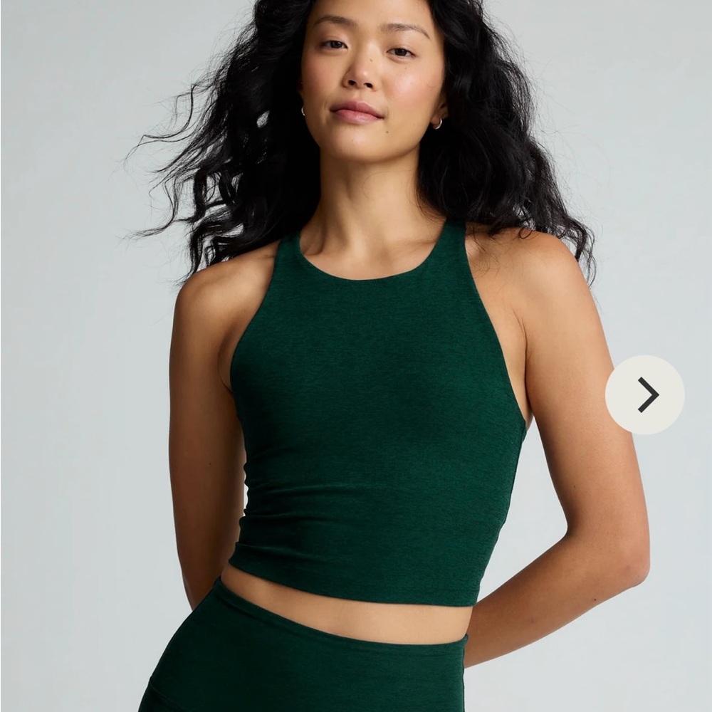 Spacedye Refocus Cropped Tank Green Heather XS